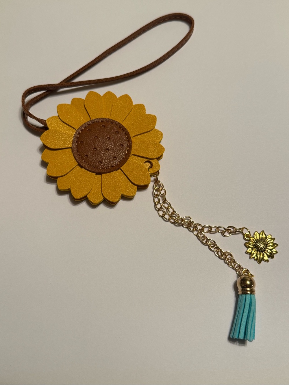 Boho Country Western Sunflower Rear View Mirror Hanger/Purse Accessory